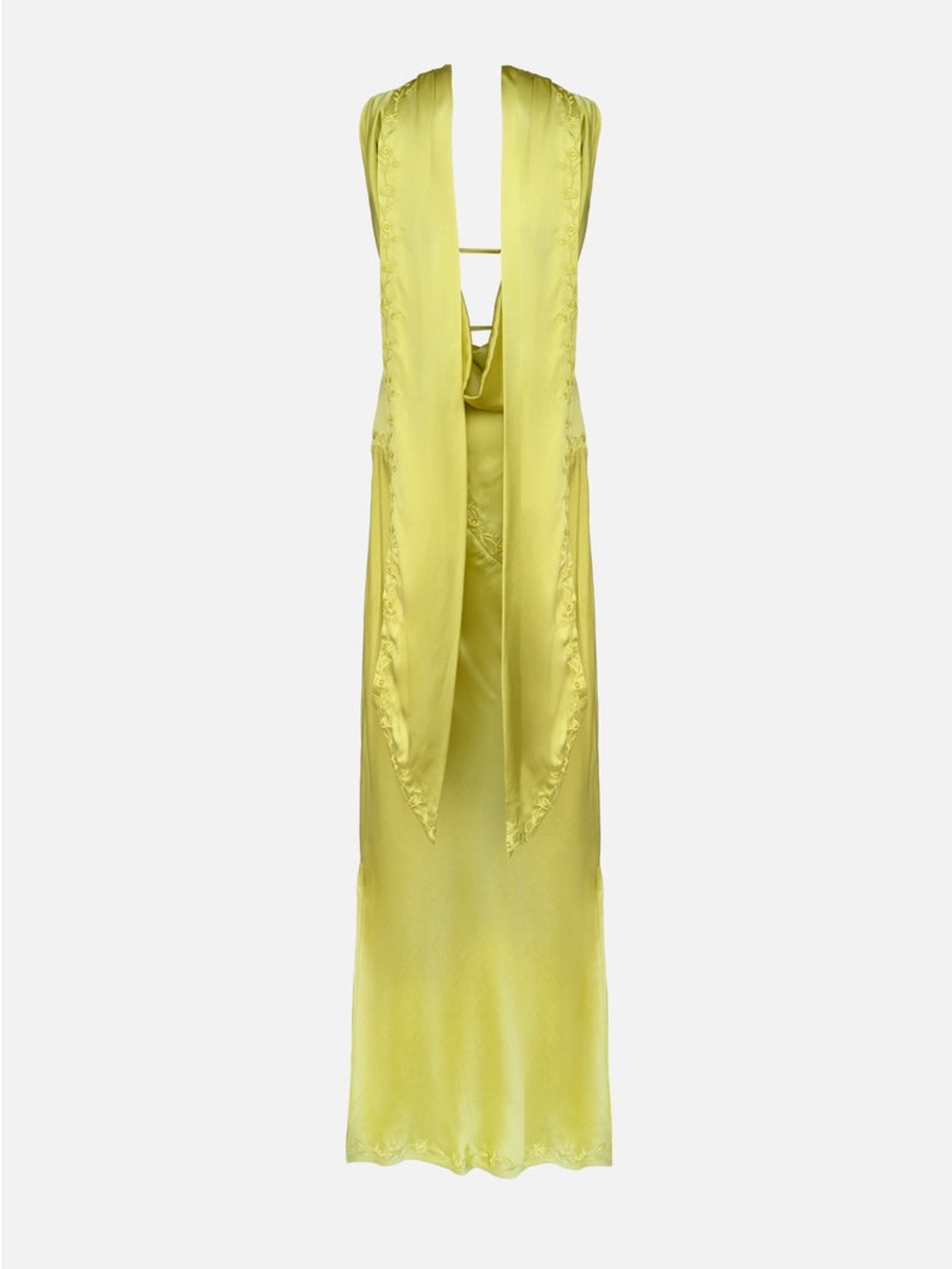 Yellow The Label Nina Silk Dress - Chartreuse - Picture 7 of 11